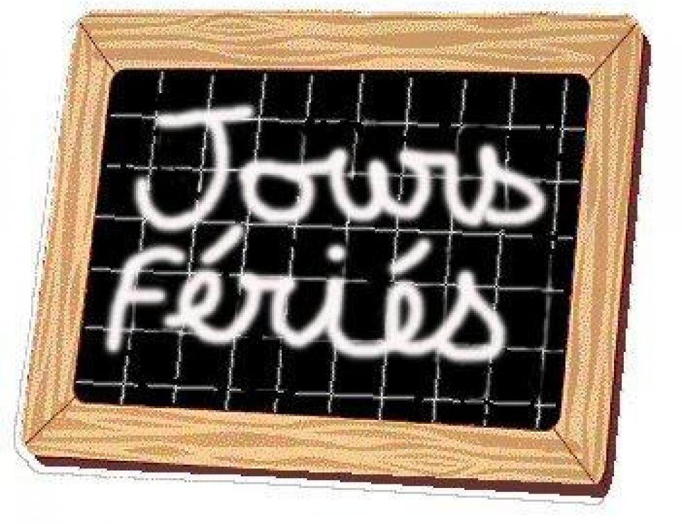 Jours Fériés du mois de mai 2023