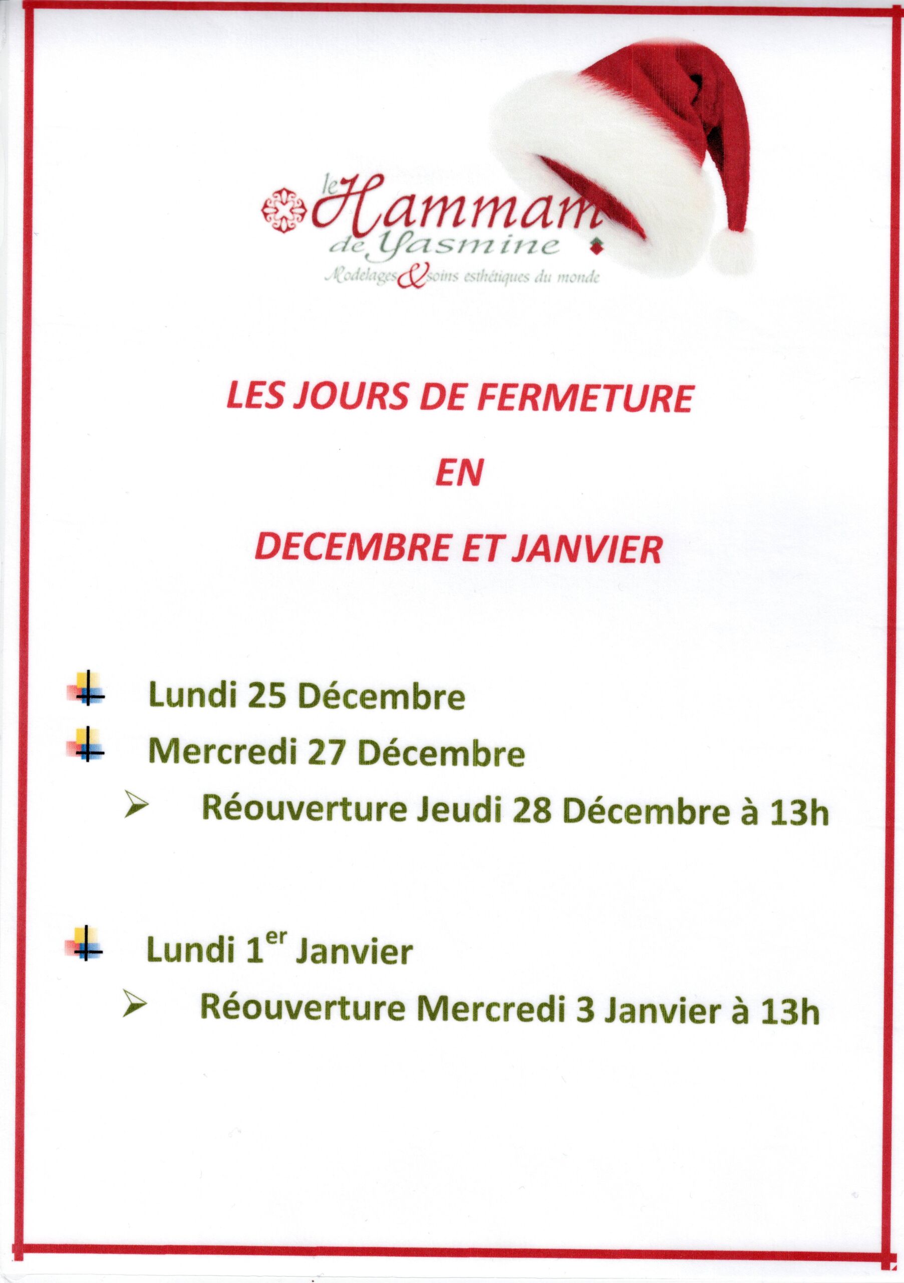 Fermeture fin d’Année